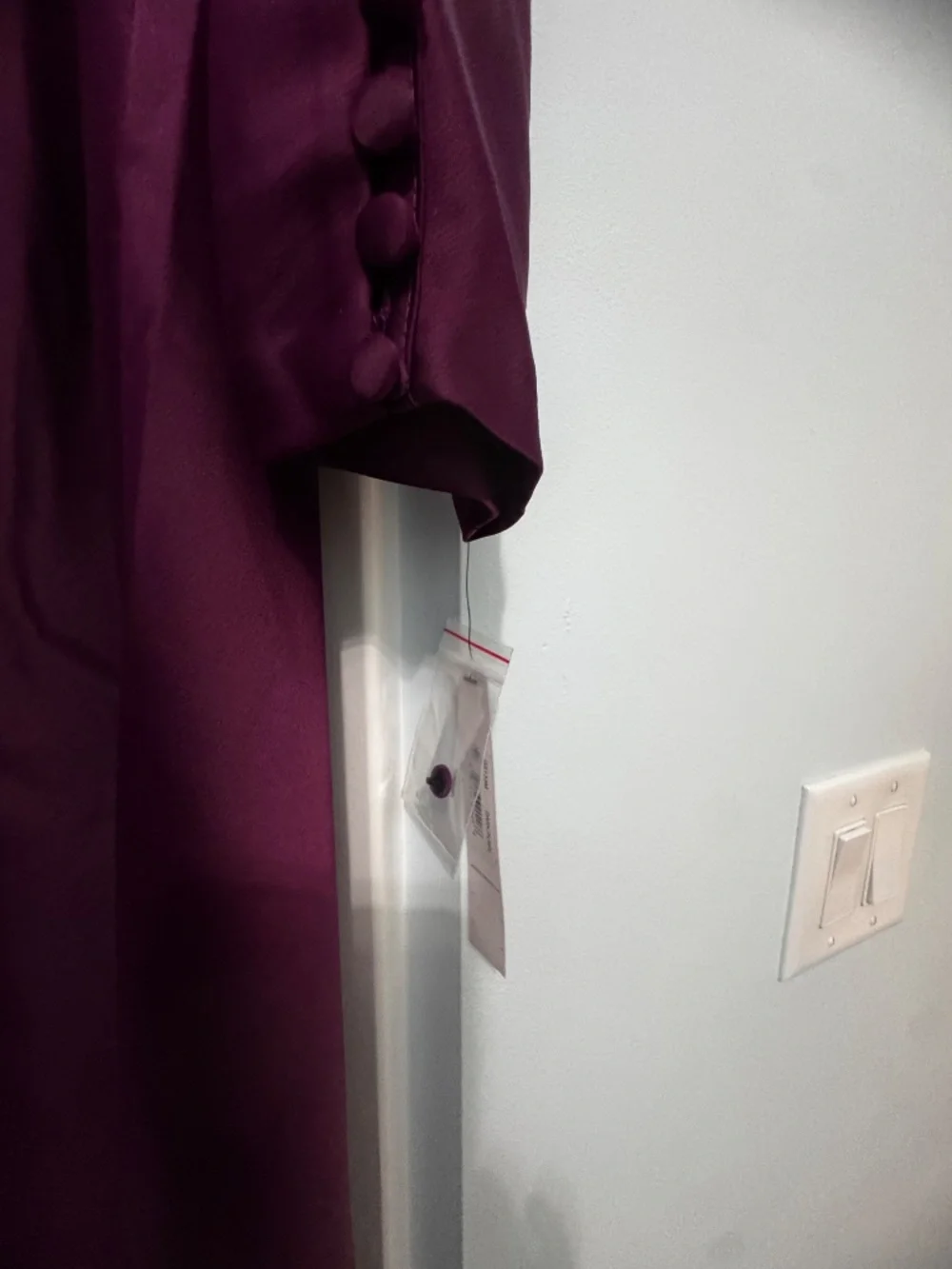NWT Maggy London Purple Satin Long Sleeve Dress - Picture 4 of 4